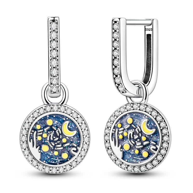 2024 neue 925 Sterling Silber Hoop Ohrringe Blumen Zirkon Ohrringe Stud Für Frau Feine Geburtstag Hochzeit Partei Schmuck Geschenke