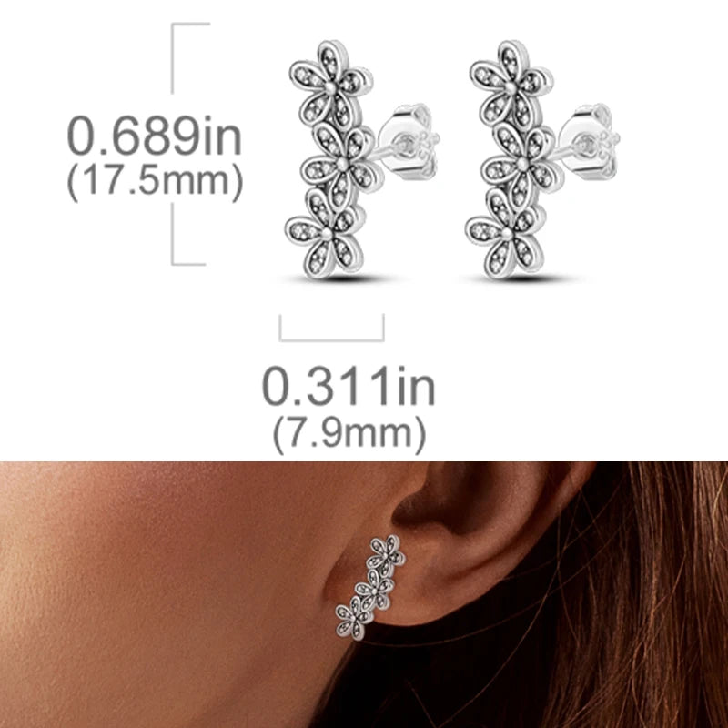 Earrings 925 Sterling Silver Stud Earrings Unicorn Star Zircon Stud Hoop Earrings For Women Girls Lovely Fashion Jewelry Gift