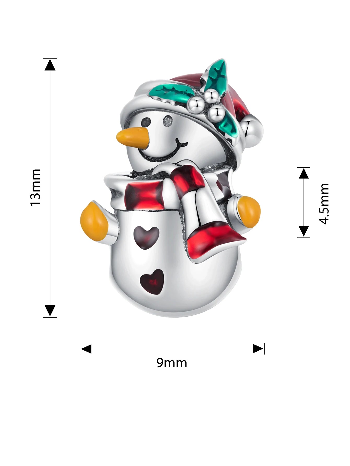 Bamoer Original 925 Sterling Silber Weihnachtsanhänger Bär Schneemann Passend für Original Armband Halskette Damen Geschenk Feiner Schmuck