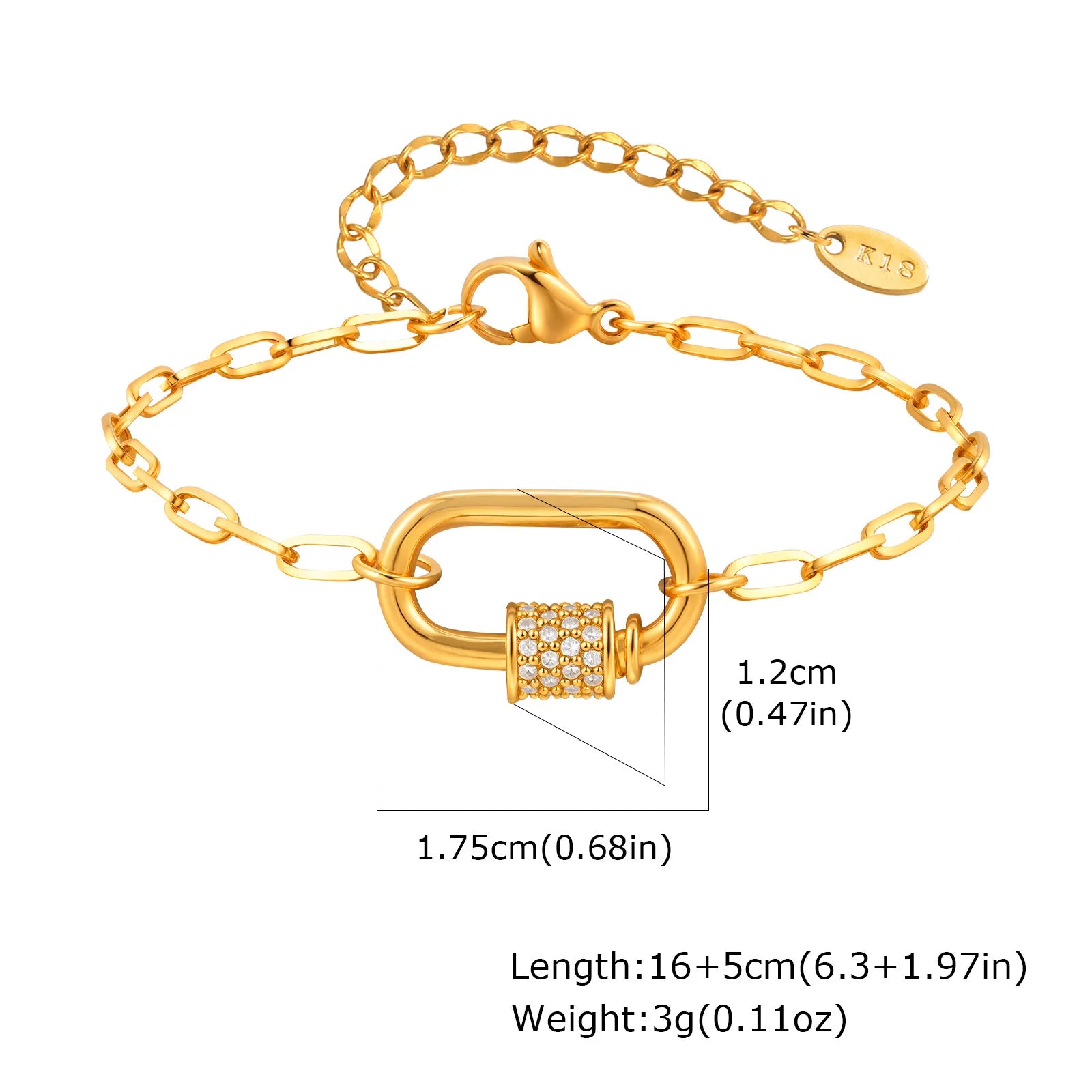 Vnox Stainless Steel Geometric Spiral Bracelets For Women Men Heart U-shaped Screw Lock Chain Bracelet Necklace Jewelry Gifts