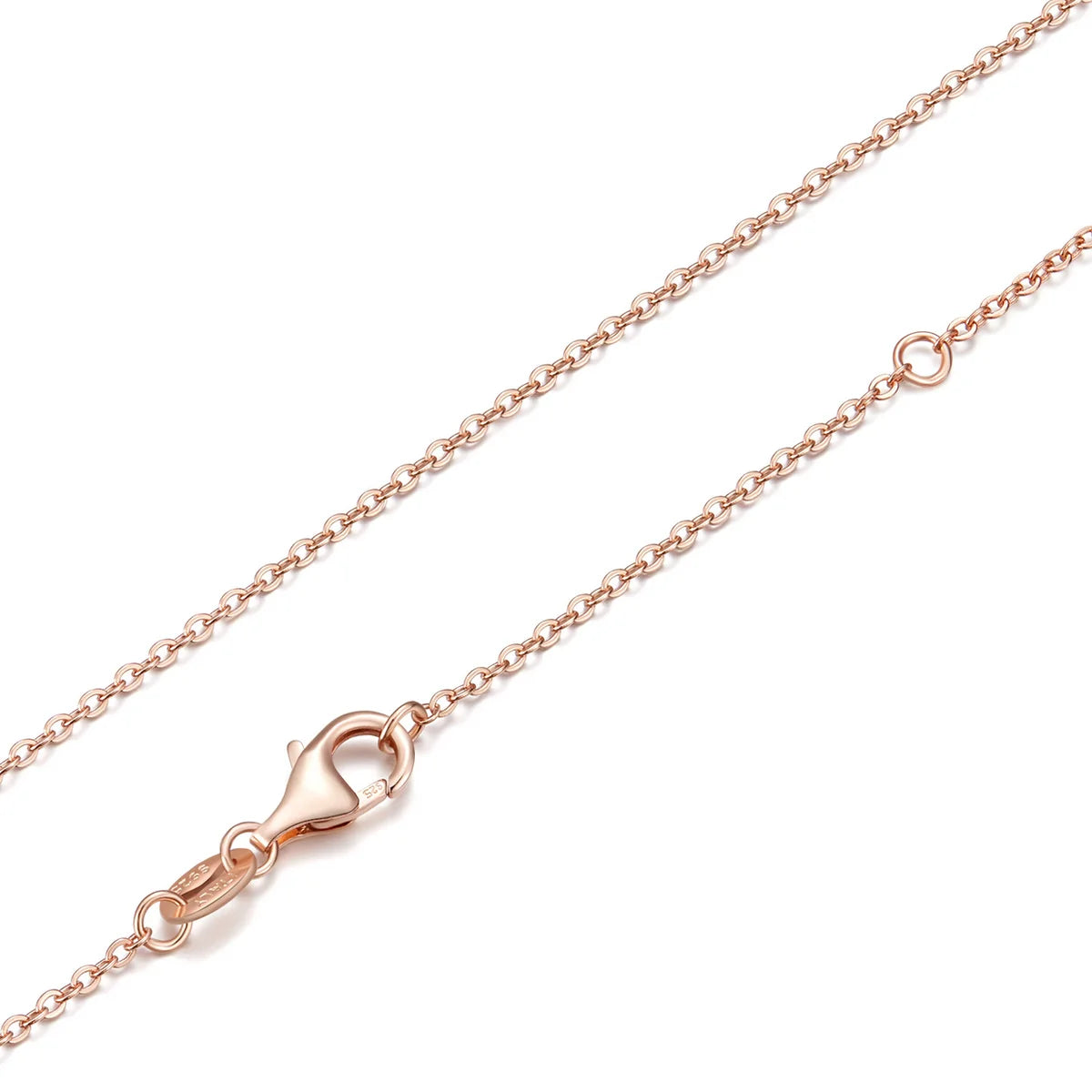 WOSTU Classic Basic Chains 925 Sterling Silver 14K Gold Rose Gold Plate O-Shaped Links Neckalce Extended Chains Jewelry Making