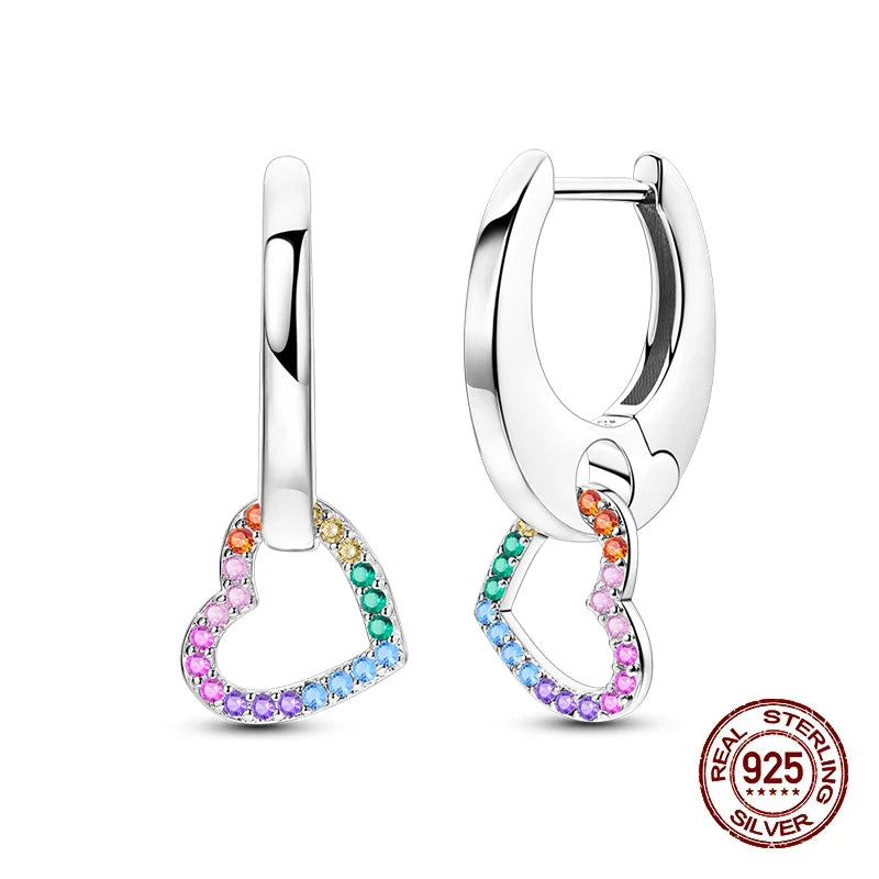 Romantic Women's 925 Sterling Silver Glass Butterfly Removable Earrings Luminous Star Date Party Wedding Exquisite Jewelry Gifts