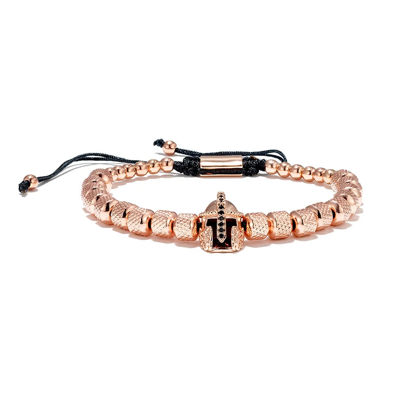 MKENDN Charm Micro Pave CZ Wikinger-Stil Kriegerrüstung Herren Armbänder Edelstahl Paar Unverblassen Handgemachtes Schmuckgeschenk