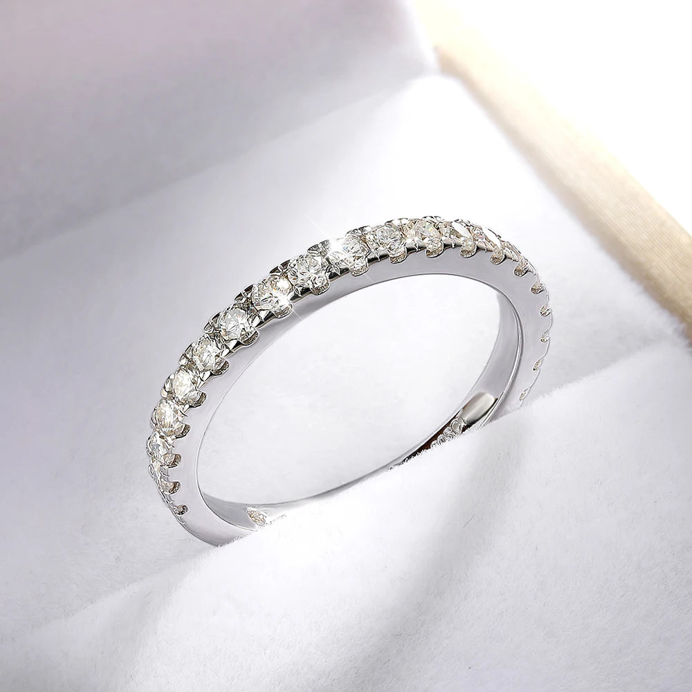 Serenity 2mm D Color Moissanite Rings for Women Man Gift 100% S925 Sterling Silver Lab Diamond Row Rings Plated 18K Fine Jewelry - Madeinsea©