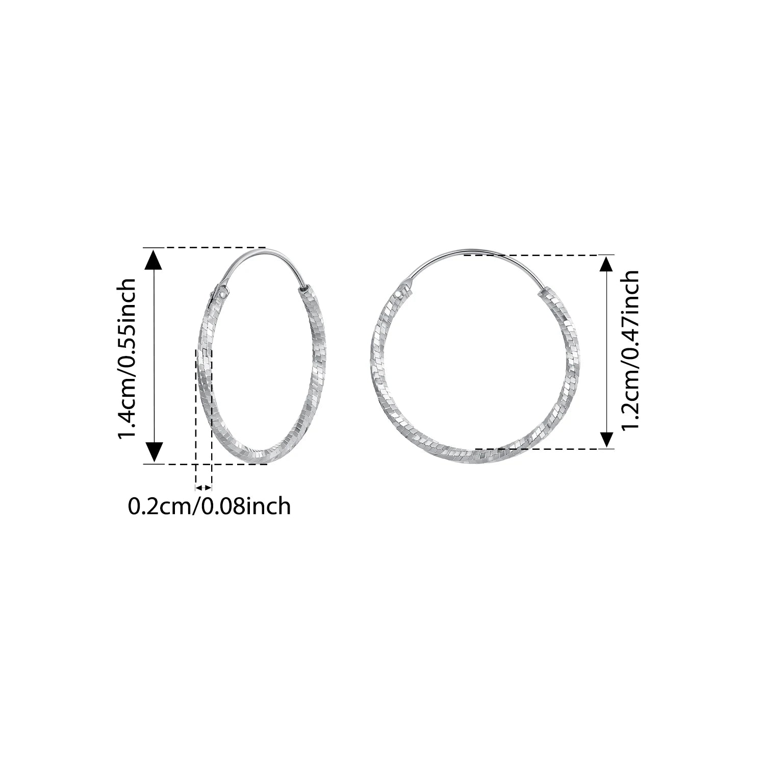 BISAER 925 Sterling Silver Frost Classic Circle Big Hoop Earrings Hypoallergenic Trendy for European Style Woman Fine Jewelry