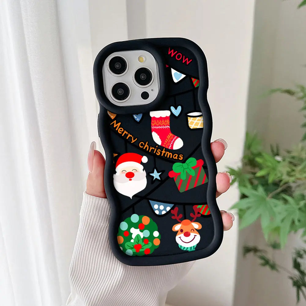 Santa Claus Elk Snowman Christmas Phone Case For Xiaomi 14 14T Poco X6 X7 X5 X3 Pro NFC 4G 5G Soft Silicone Back Cover