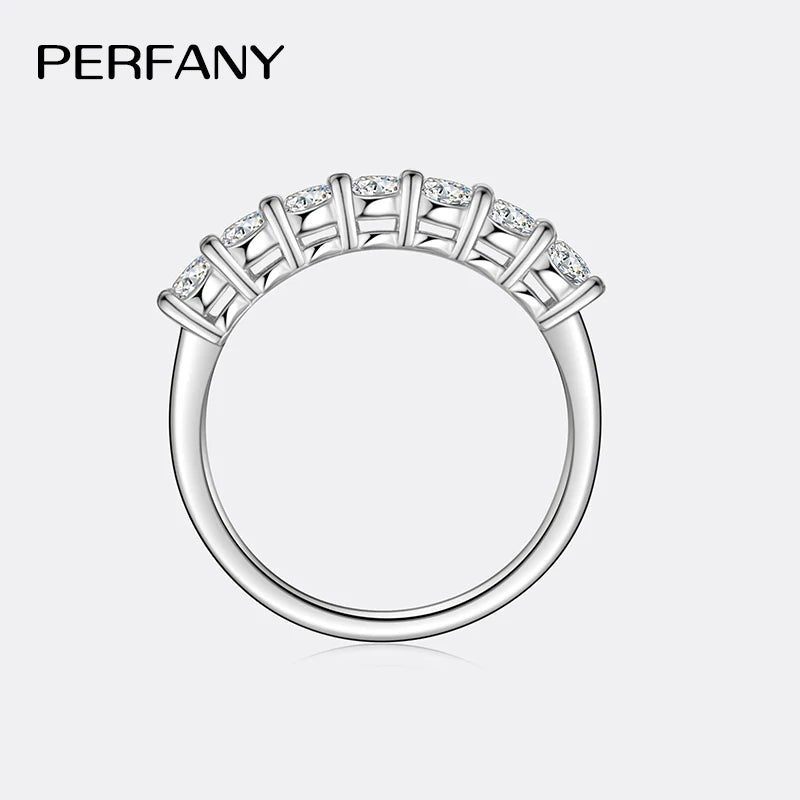 PERFANY 3mm Moissanite Ring For Women S925 Pure Silver Eternal Diamond Stackable Ring Wedding Fashion Jewelry