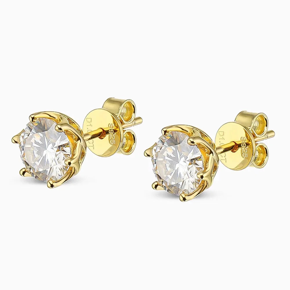Serenity 0.5CT 1CT 2CT D Color Moissanite Earrings For Women 100% 925 Sterling Silver Plated 18K Sparkling Stud Earrings Jewelry - Madeinsea©