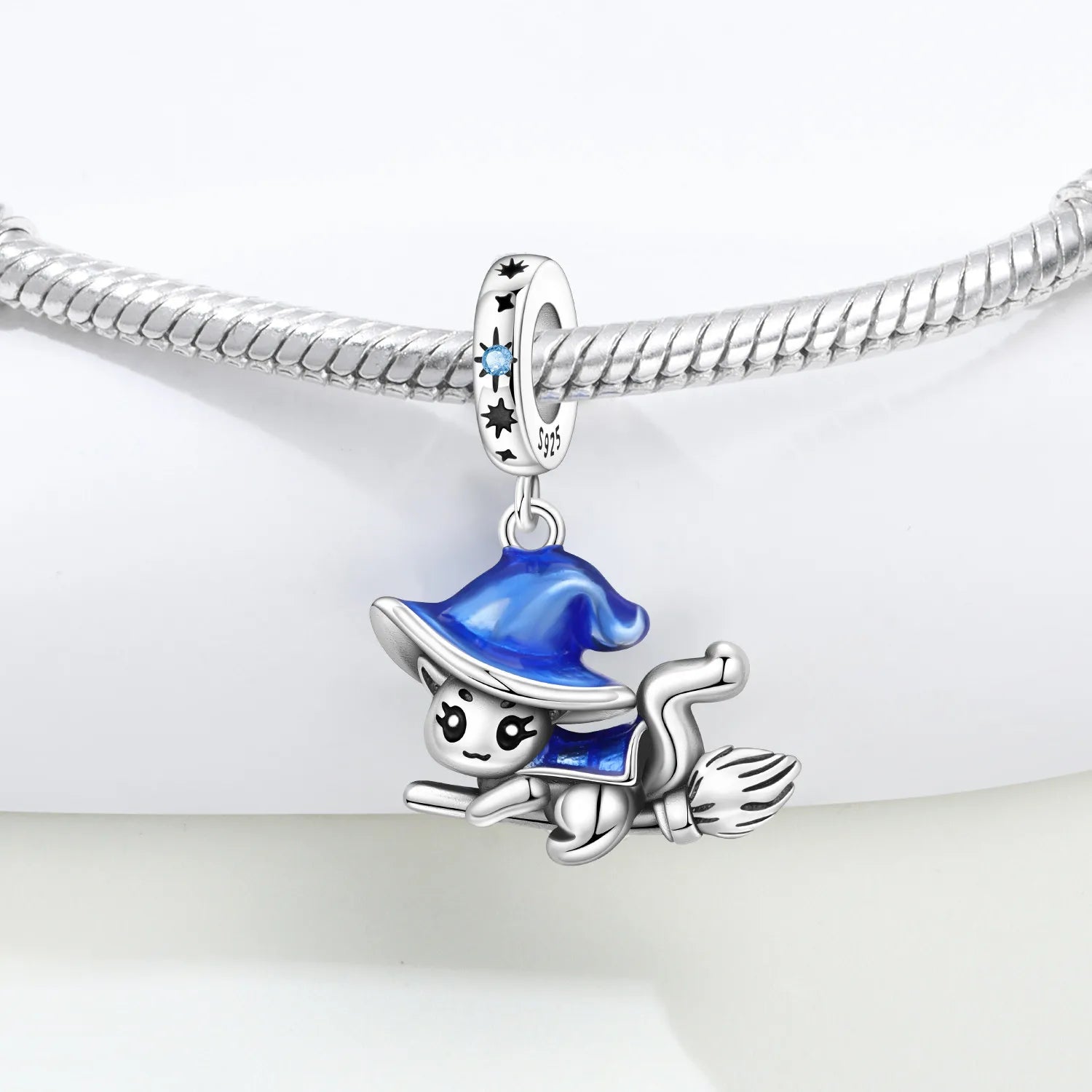 PANPOKI 925 Sterling Silver Magic Cat Pet Animal Pendant Beads Original Pendants Bracelet Charm Jewelry Party DIY Trendy Gifts