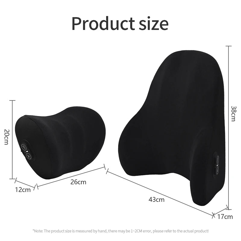 PU Leather Car Lumbar Support Pad Memory Foam Car Neck Pillow Head Waist Back Support Car Headrest Back Cushion Car Seat Pillow - Madeinsea©
