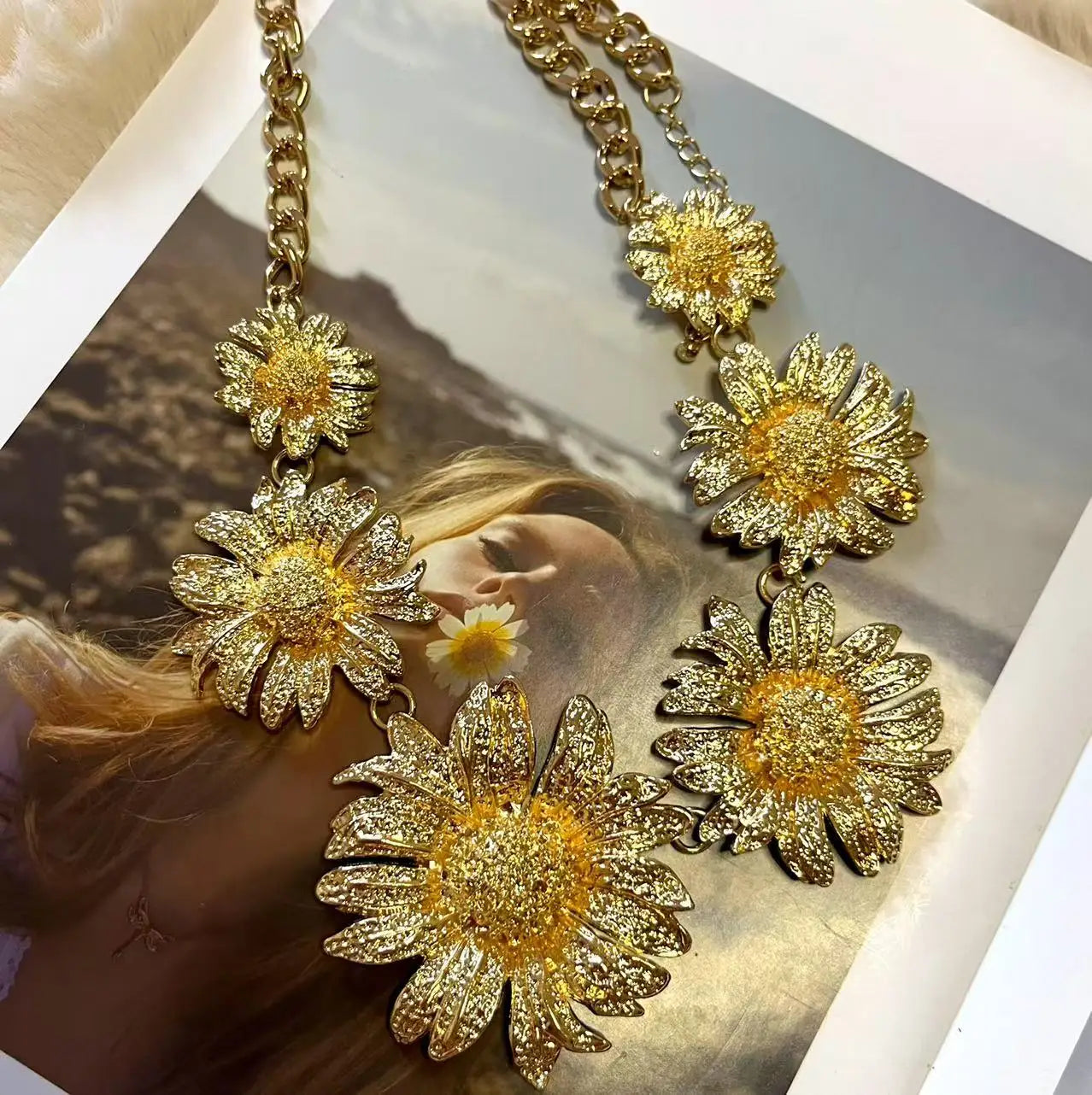 ZAA Retro Trendy Irregular Geometric Tassel Pendant Alloy Necklace