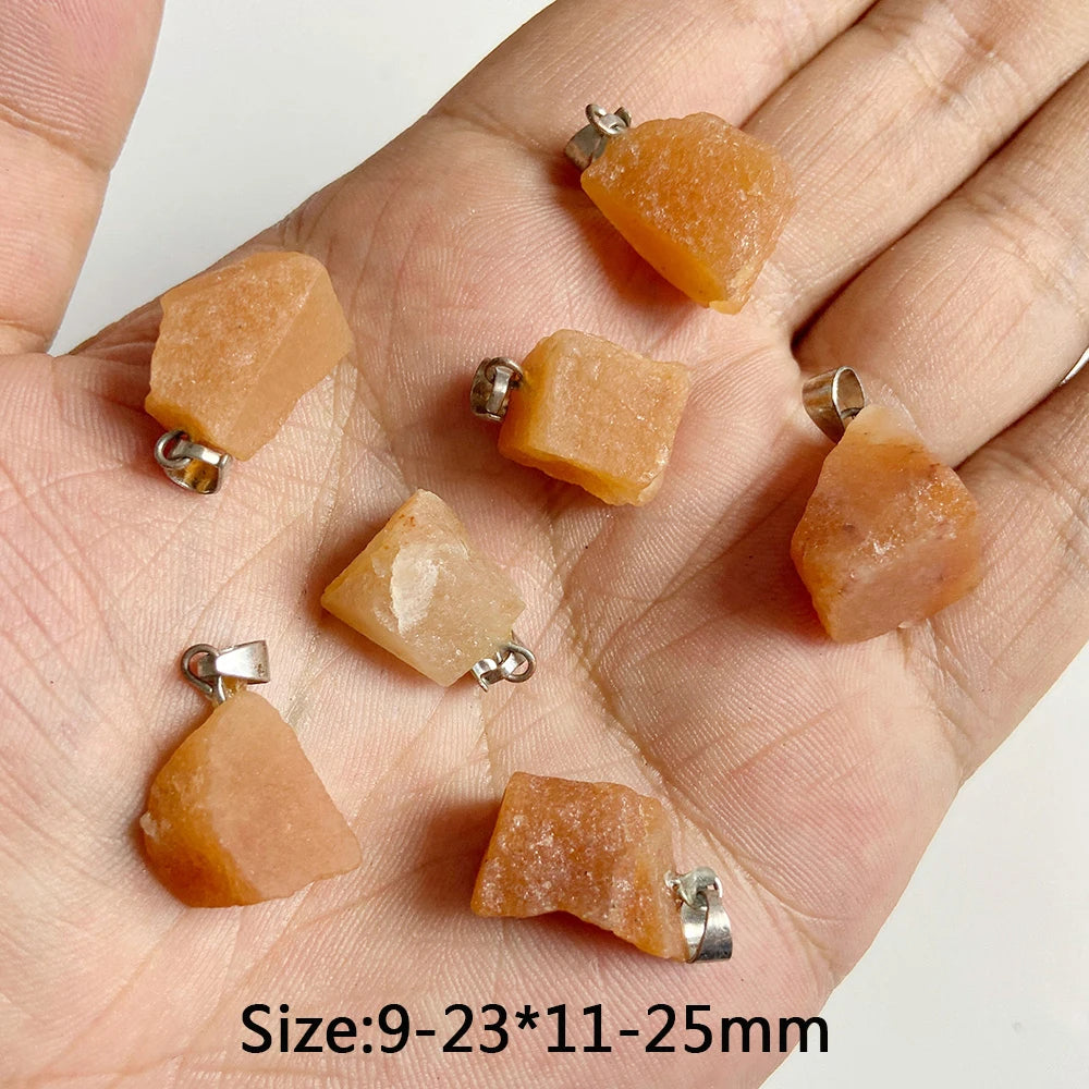 5pcs Natural Rough Stone Pendant Irregular Shape Healing Amethysts Labradorite Agat Quartz Pendants For DIY Handmade Necklace