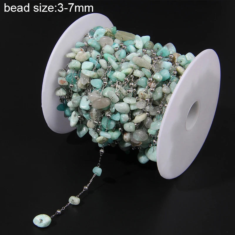 Natural Quartzs Stone Stainless Steel Chips Beads Chains For DIY Bohemia Jewelry Making Women Necklace Choker Bracelet Handmade - Madeinsea©