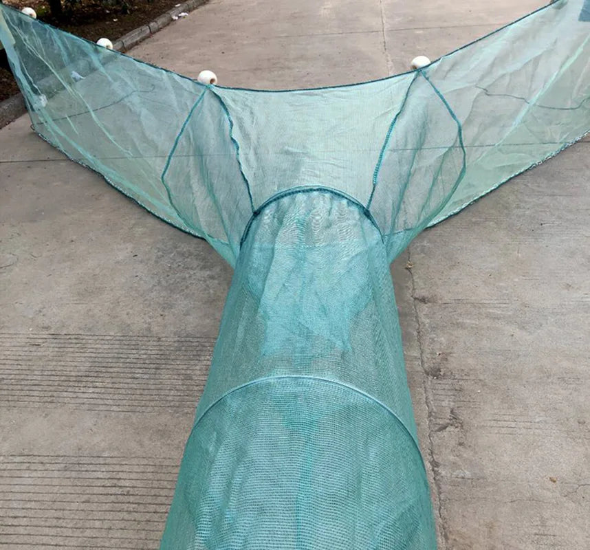 Cage à crevettes Lawaia avec chaîne en fer, épuisette pliable, flotteur en mousse, mailles fines 2M/3M