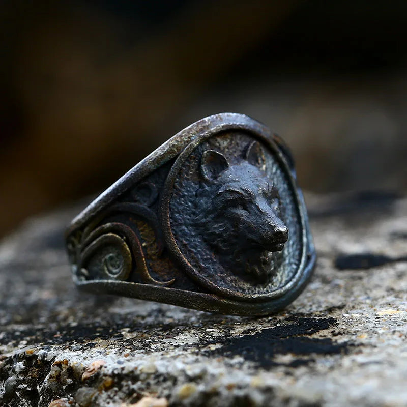 Beier 316L stainless steel Norse Viking Nordic Wolf Animal Men's Rings Punk Party High Quality Jewellery BR8-702