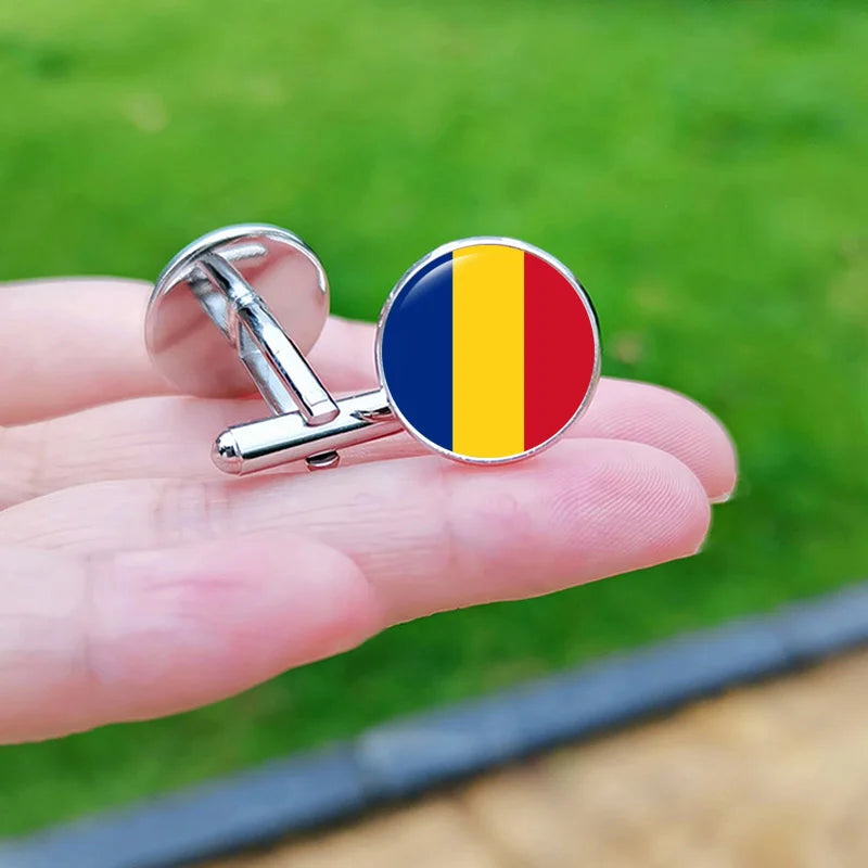2024 France Flag Cufflinks Spain Chile Russia Netherlands Serbia USA Czech Republic Portugal Norway Switzerland Cuff Links Gift