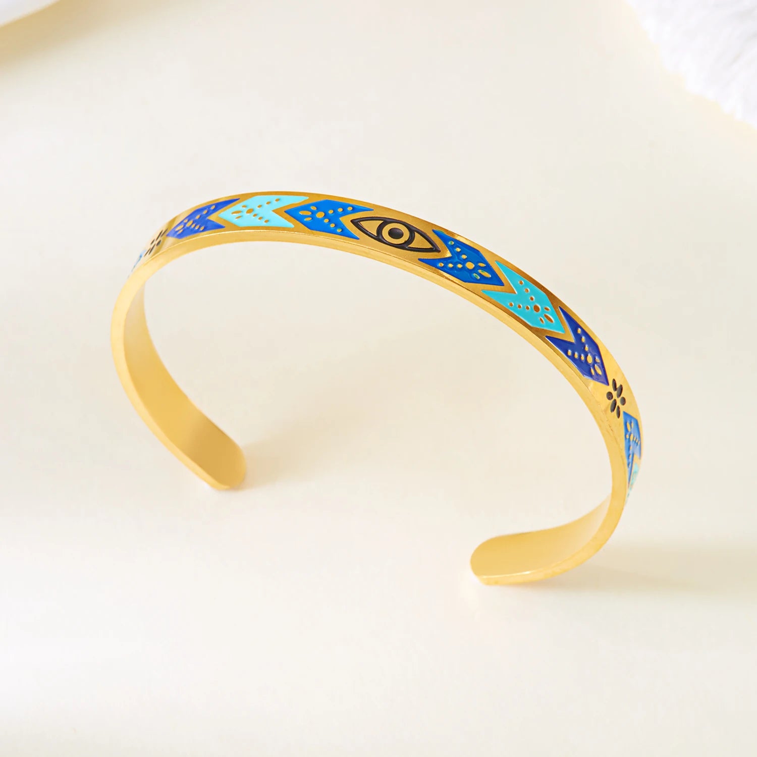 Stainless Steel Love Heart Shape Open Bracelet For Women Gold Plated Crystal Zircon Exquisite Open Bangle Waterproof Jewelry