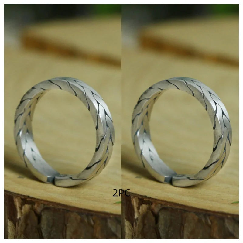 Buyee 925 Sterling Silber Paar Ring Finger Ausgezeichnete Strickform Einfacher offener Ring für Damen Herren Mode Edlen Schmuck Kreis