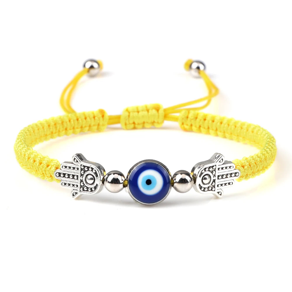 Classic Blue Turkish Evil Eyes Bracelets for Women Hand of Fatima Lucky Red Braided Rope Chain Bracelets Female Handmade Jewelry