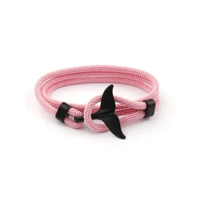 Male Multilayer 4mm Milan Rope Viking Bracelet Charm Whale Tail Bracelets For Men Wristband Trendy Ocean Animal Fishtail Jewelry