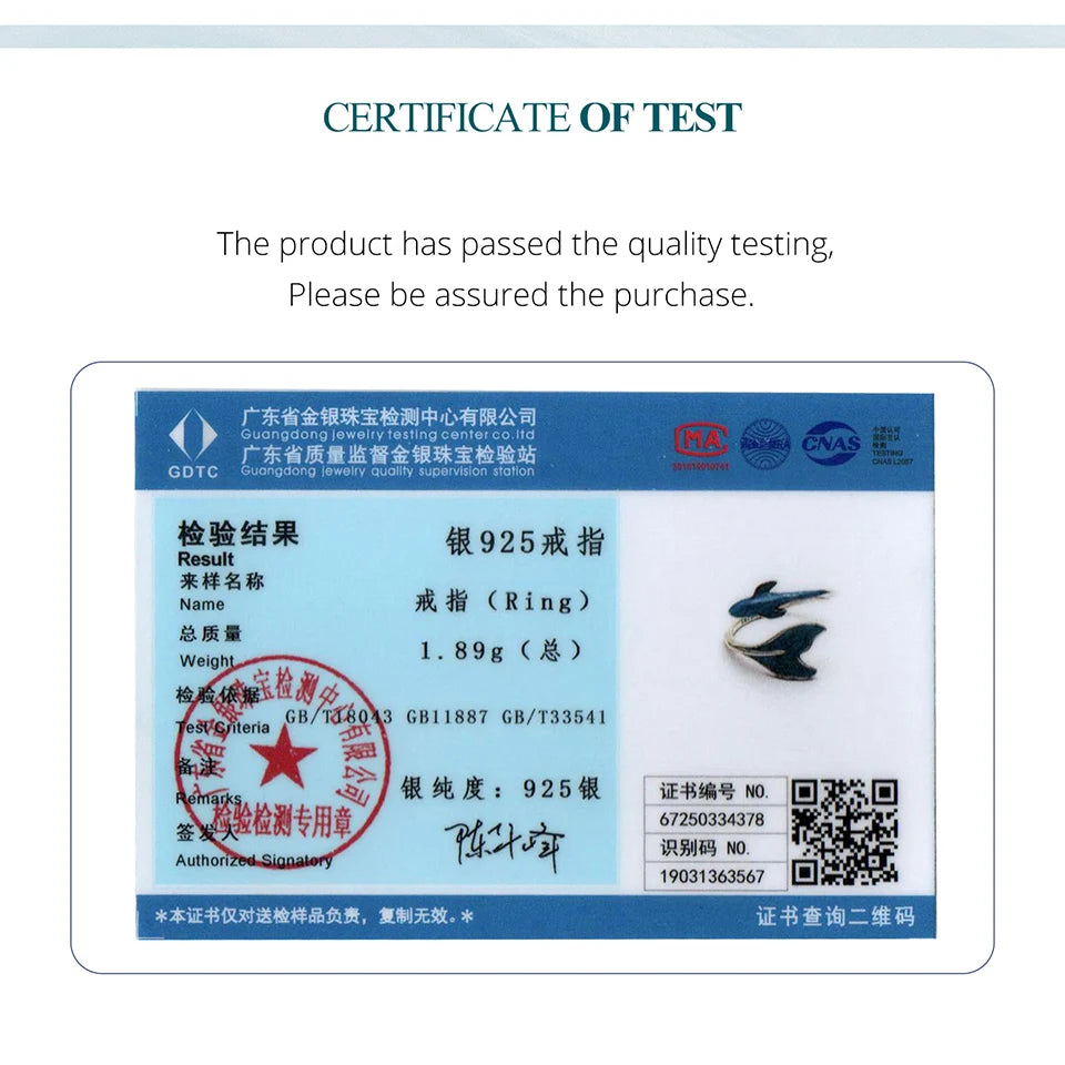 BAMOER 925 Sterling Silver Cute Guppy Ring Stacking Finger Ring, Animals Adjustable Open Rings Birthday Gift BSR674-E