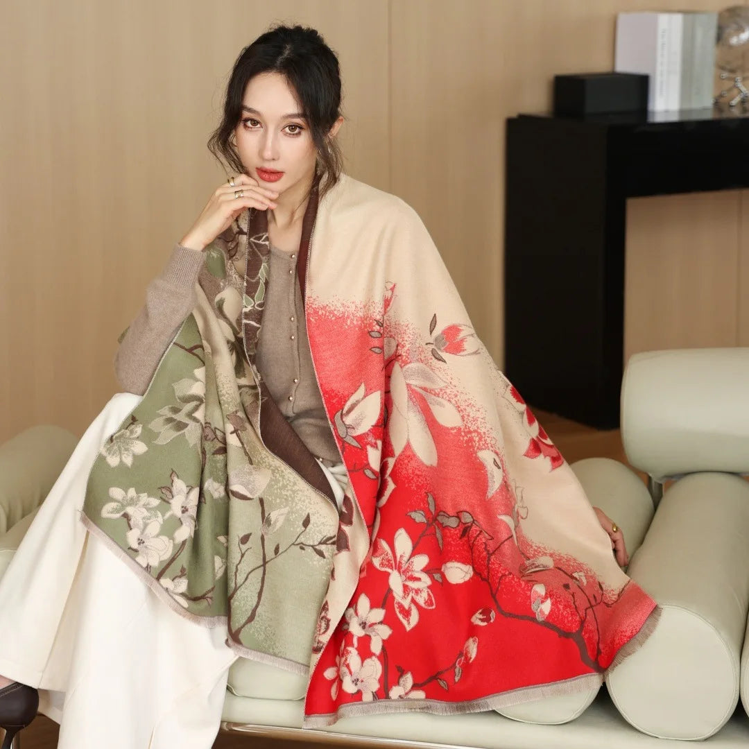 Print Cashmere Scarf Women Thick Warm Winter Blanket Brand Female Luxury Quality Shawl Wrap Bufanda 2025 Poncho Echarpe Pashmina