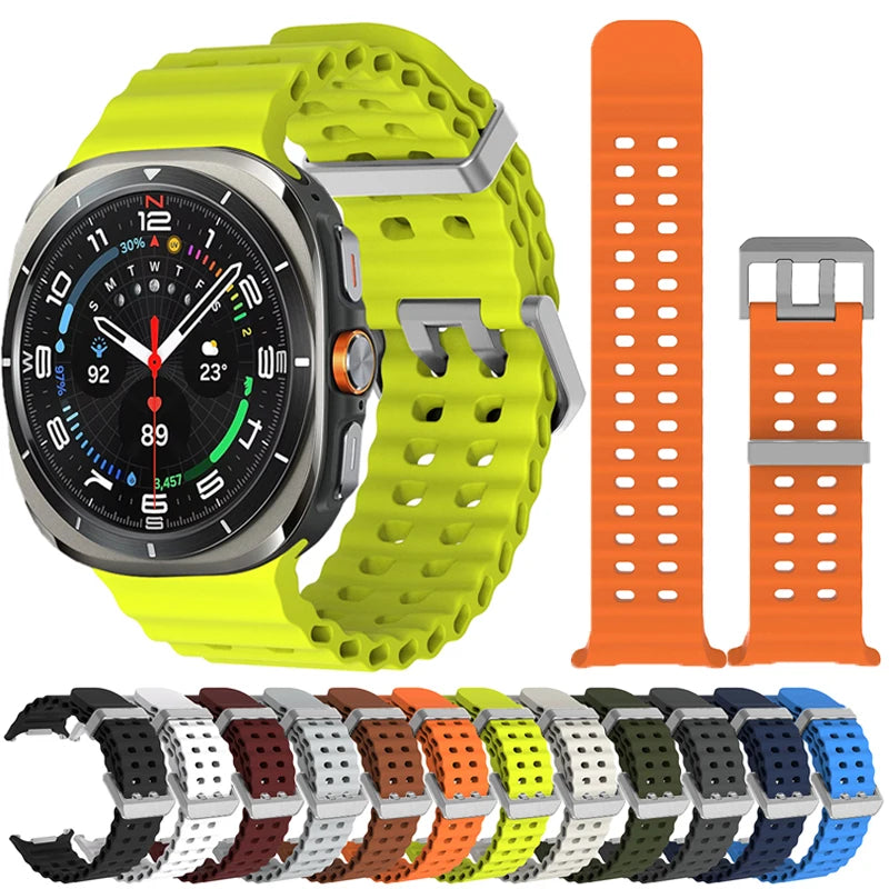 Bracelet de montre en silicone pour Samsung Galaxy Watch Ultra 47 mm, accessoire de sport, bracelet de montre, accessoires, bracelet de montre ...
