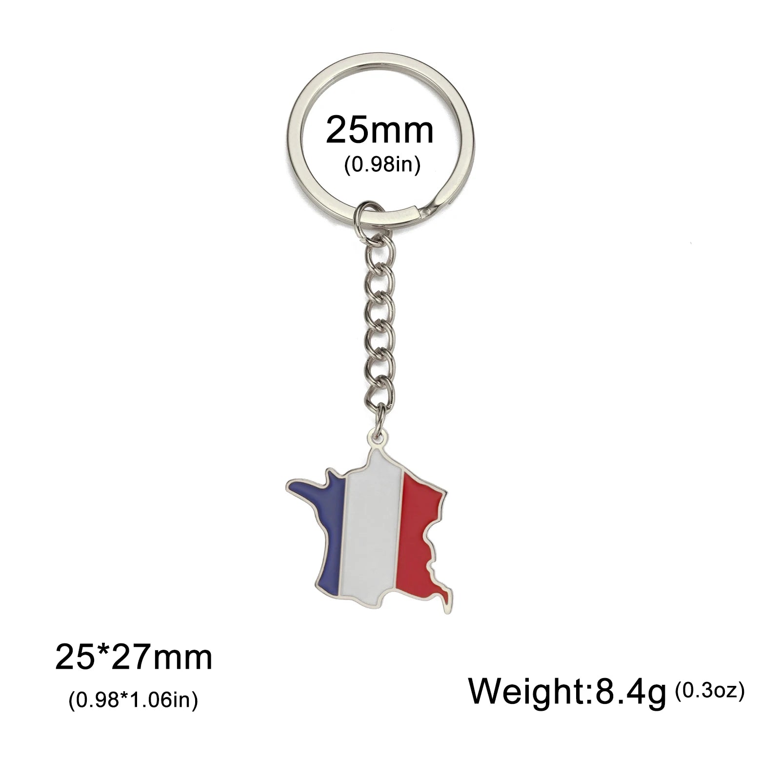 Dreamtimes France Poland Mexico Map Pendant Keychain for Women Men Stainless Steel Key Ring Qatar Ghana Syria Haiti Jewelry