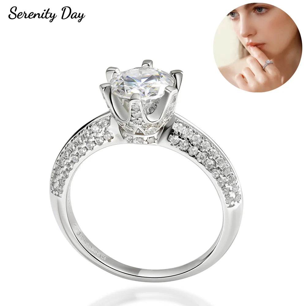 Serenity 1/3/5ct D Color Moissanite Rings For Women Anniversary Gift  100% S925 Sterling Silver Eternity Ring Wedding Bridal GRA