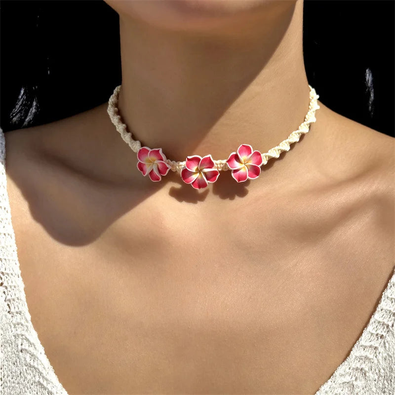 Bohemian Starfish Flower Charm Bracelet For Women Colorful Flowers Letter Soft Clay Pottery Beaded Bracelets Beach Party Jewelry