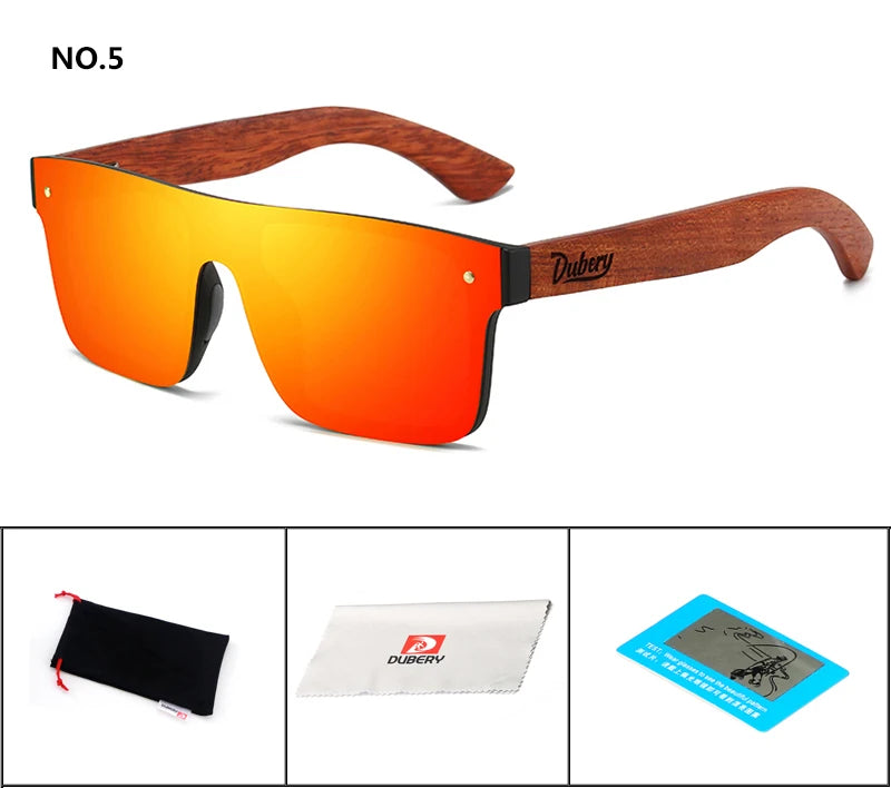 DUBERY Natural Wooden Sunglasses Men Polarized Fashion Sun Glasses Original Wood Oculos De Sol Masculino 219