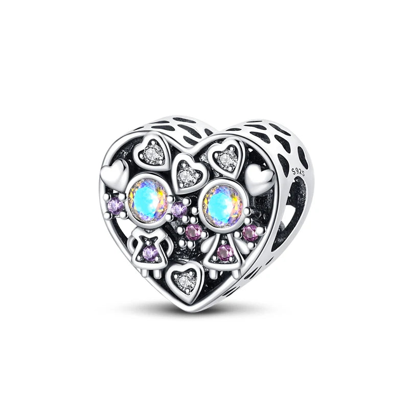 New 925 Silver Magic Zircon Butterfly Princess Angel Cat Pink Charms Beads Fit 3mm 925 Original Bracelet DIY Party Jewelry