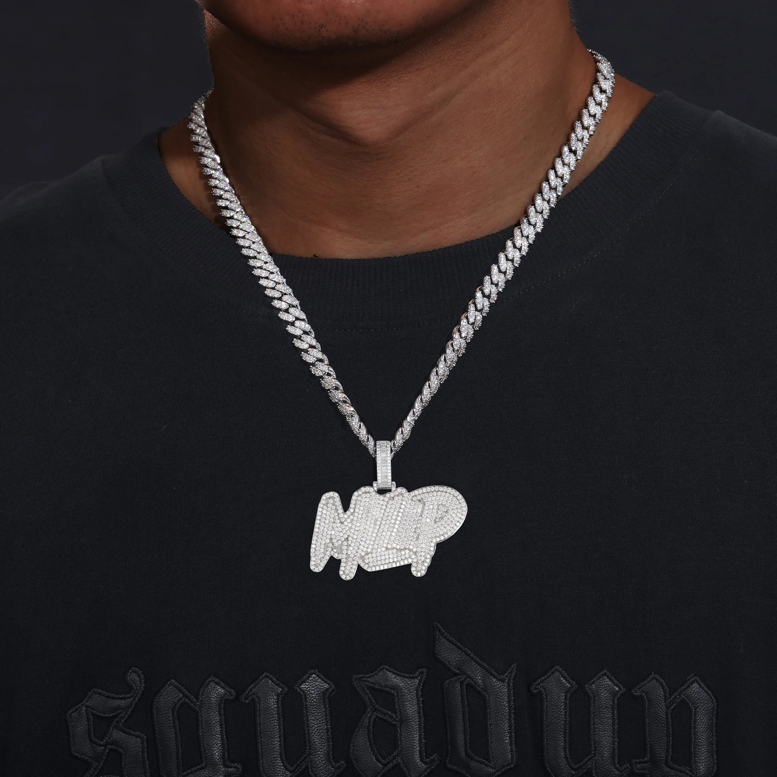 High Quality Custom Styles Letter Pendant Silver 925 Moissanite Iced Out Pendant For Men Hip Hop Jewelry Gifts