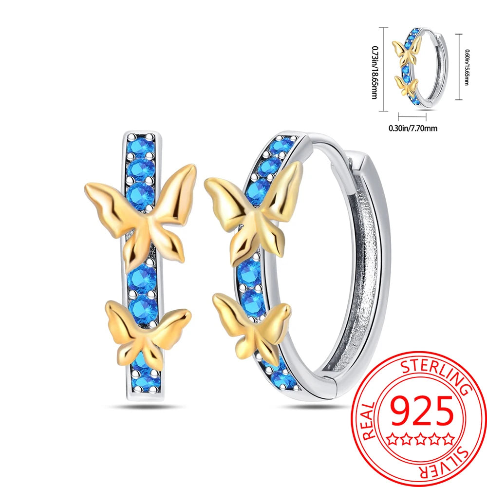 Pink Series 925 Sterling Silver Romantic Flower Butterfly Unicorn Tulip Geometry Earrings Boutique Fine Jewelry Gifts for Women