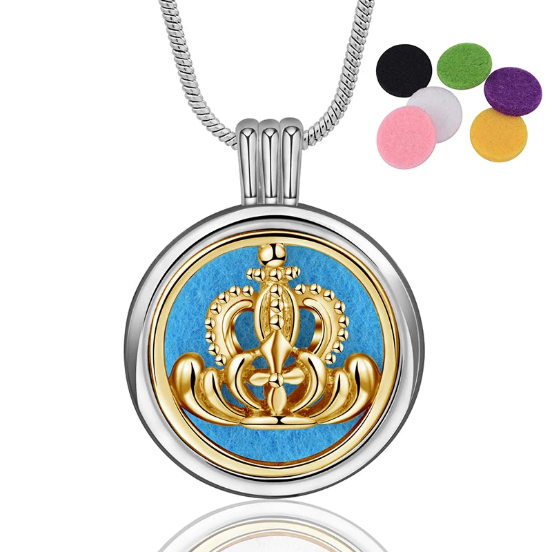 Eudora Copper Perfume Essential Oil Diffuser Necklace Aromatherapy Diffuser Locke Pendants Healing Jewelry Gift