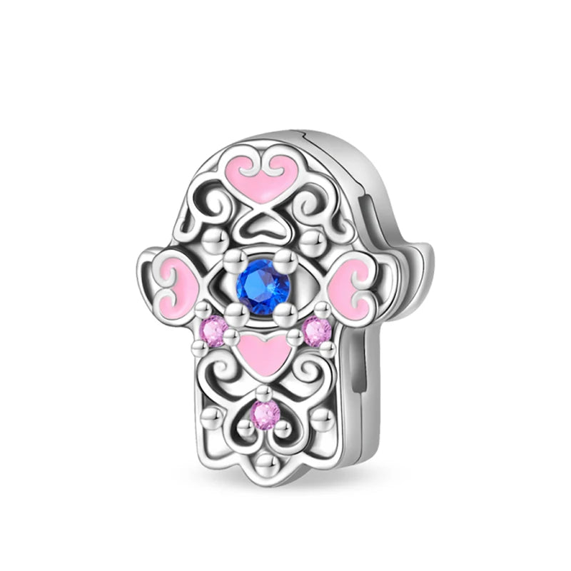 New 925 Silver Donut Protection Lotus Heart Shaped Charms Flat Beads Fit 3mm 925 Original Bracelet DIY Jewelry Birthday Gift