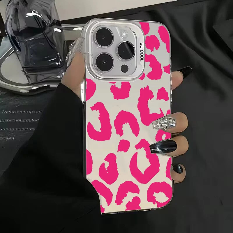 Leopard Print Electroplate Silver Phone Case for Xiaomi 14T Pro Cases Mi 13 12 11 Lite 14 13T 12T Poco M6 X5 X6 F5 F6 Pro Cover - Madeinsea©