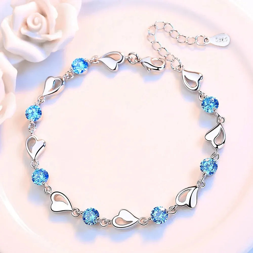 High Quality Retro Heart Bracelet Wedding Shaped Cubic Zirconia
