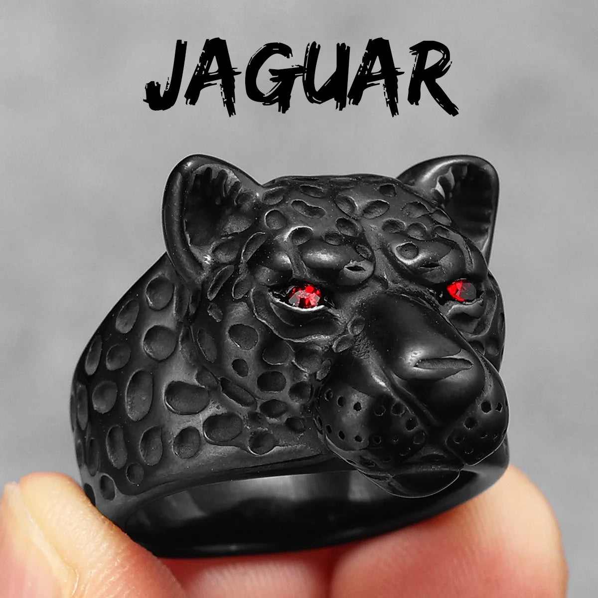 Leopard Gems Eye Animal Men Rings Stainless Steel Women Jewelry Punk Rock Cool Stuff Desinger Fashion Accessories Gift Wholesale