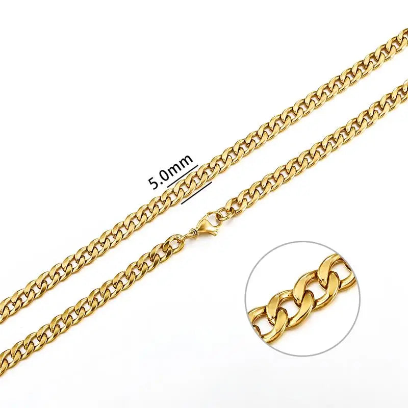 2mm-7mm Rope Chain Necklace Stainless Steel Never Fade Waterproof Choker Men Women Jewelry Gold Color Silver Color Chains Gift