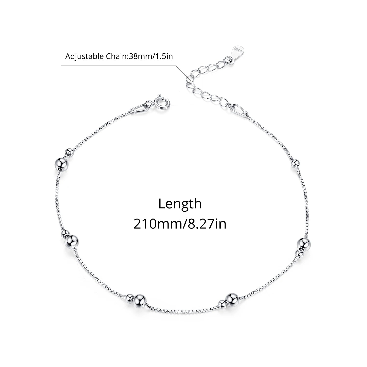 BISAER 925 Sterling Silver Infinity Love Anklet Chain Hypoallergenic Waterproof Anklets For Women Fine Jewelry Vacation Gifts