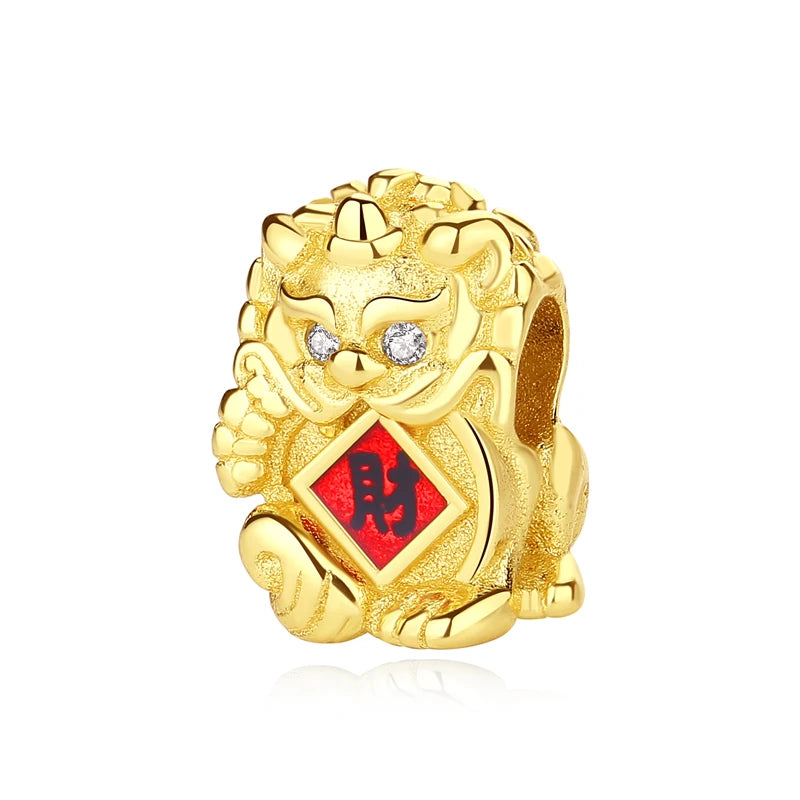 925 Sterling Silver Charms Beads Original Japanese Doll Fortune Cat Charm Fit Brand Bracelets Bangles DIY Jewelry For Women