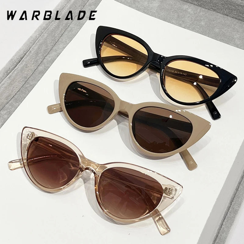 2025 Cute Sexy Vintage Cat Eye Sunglasses Brand Design Woman Small Triangle Retro Ladies Sun Glasses Thick Female Oculos De Sol