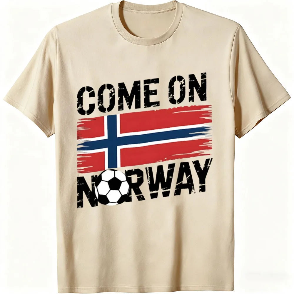 Come on Norway Supporter Football Fan Mens T-Shirt Tee Gift Top - Picture 1 of 2