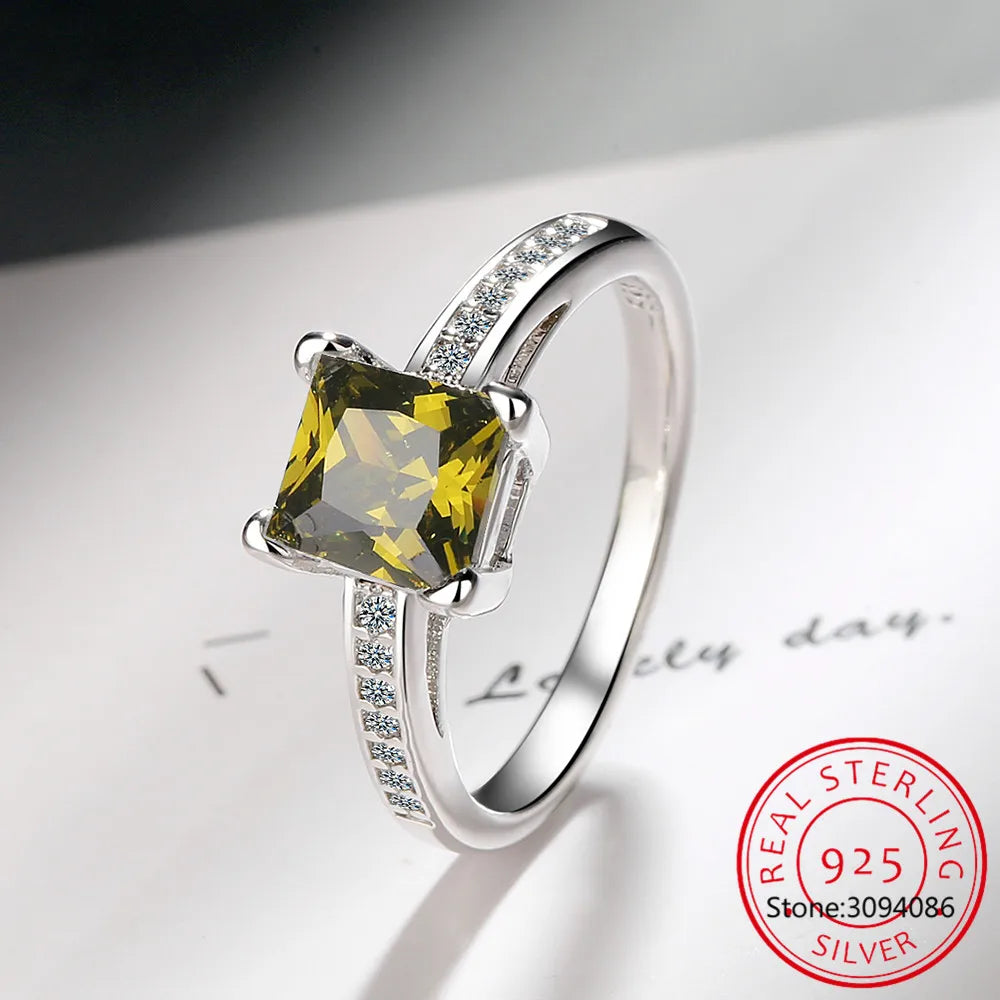 1-2CT Princess Cut Moissanite Engagement Ring VVS D Colorless Solitaire Diamond Promise Bridal Ring For Women Wedding Jewelry