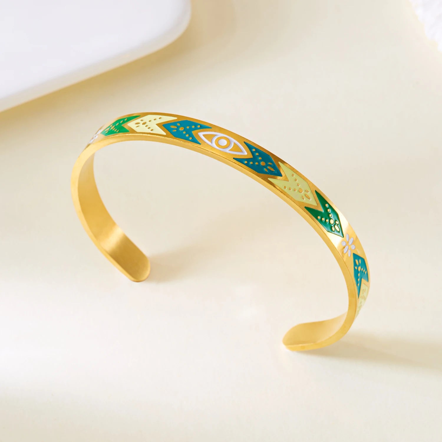 Stainless Steel Love Heart Shape Open Bracelet For Women Gold Plated Crystal Zircon Exquisite Open Bangle Waterproof Jewelry