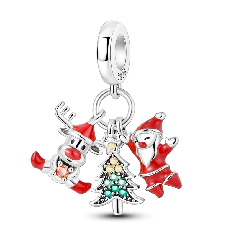 New 925 Sterling Silver Charms Beads Snowman Christmas Halloween Charm Pendent Fit Original Charm Bracelet Women Jewelry Gift - Madeinsea©