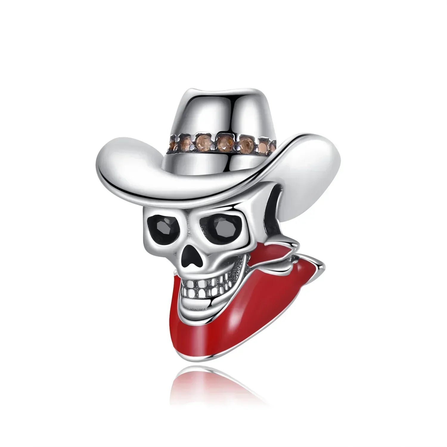 Halloween 925 Sterling Silver Skull Charm Luminous Pumpkin Bat Ghost Coffin Bead Pendant Ring Necklace Bracelet DIY Jewelry Gift