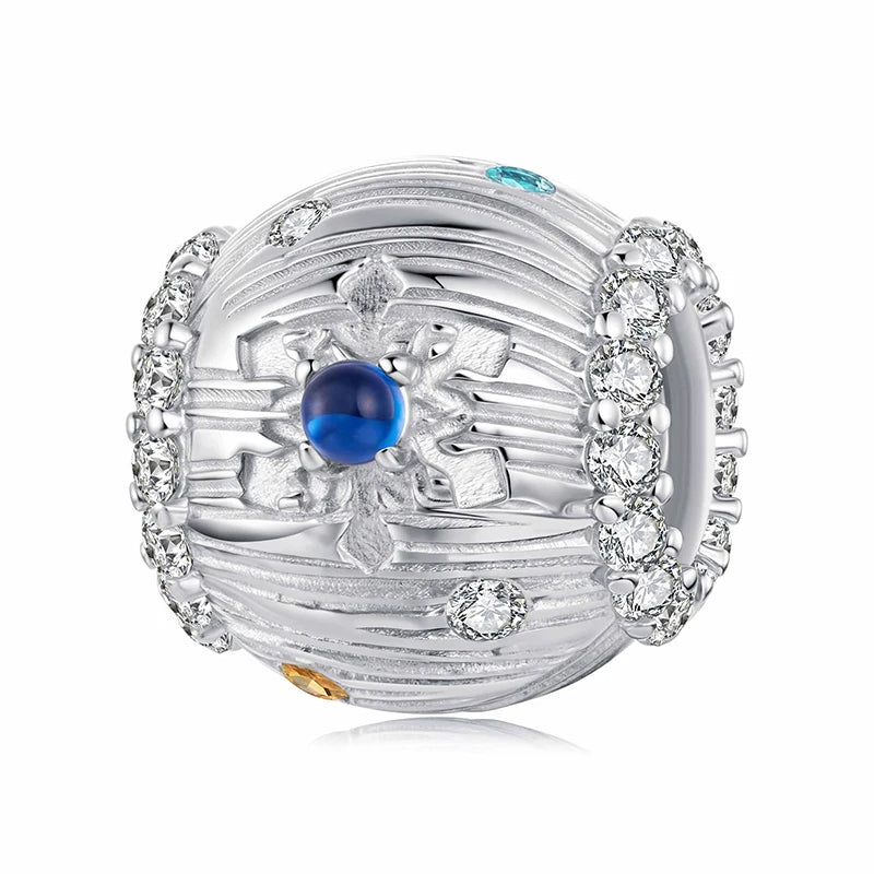 WOSTU 925 Sterling Silver Medusa Head Charm Snake Beads Rainbow Crystal Pendant  for Bracelet Making Unique DIY Gift