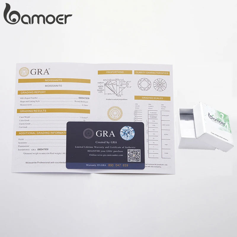 BAMOER 3,6 Karat Moissanit-Armband mit verstellbarem Armband, offenes Armband, 925er Sterlingsilber, runder Schliff, ideal als Hochzeitsgeschenk für Damen.